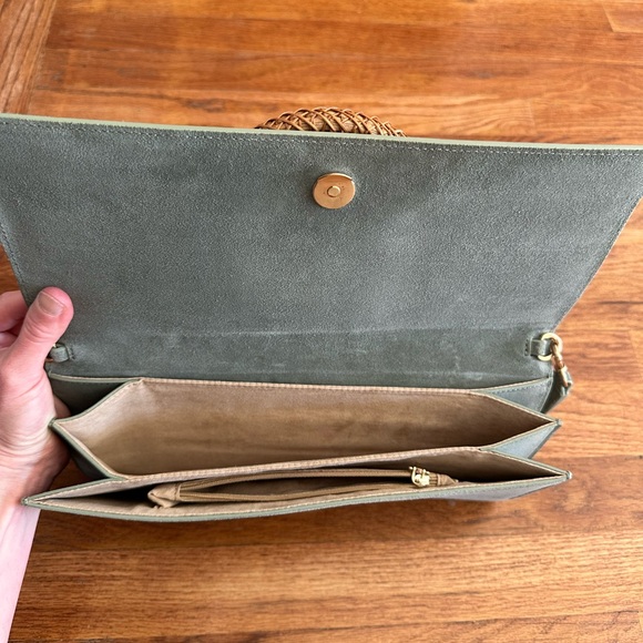 CULT GAIA Gemma Embellished Suede Clutch Slate Blue - Picture 11 of 12